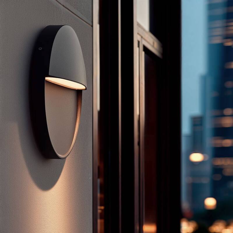 Aplique de Parede Exterior LED 6,5 W, CCT Selecionável, Alumínio, Superfície Circular, Jade
