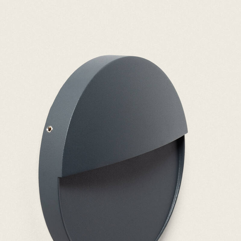 Aplique de Parede Exterior LED 6,5 W, CCT Selecionável, Alumínio, Superfície Circular, Jade