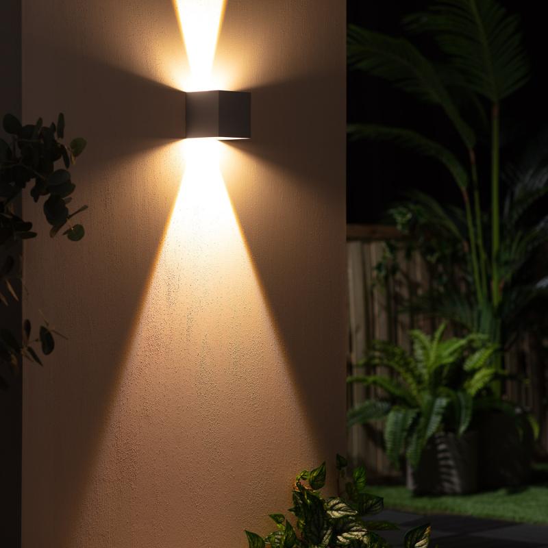 Aplique de Parede Exterior LED 6W Alumínio Iluminação Dupla Eros Cinza