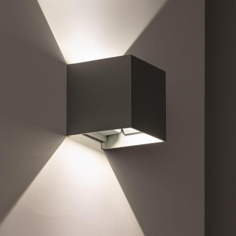 Aplique de Parede Exterior LED 6W Alumínio Iluminação Dupla Eros Cinza