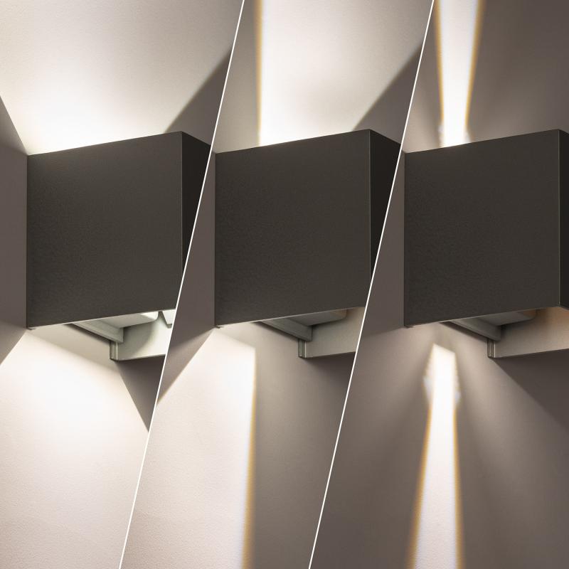 Aplique de Parede Exterior LED 6W Alumínio Iluminação Dupla Eros Cinza