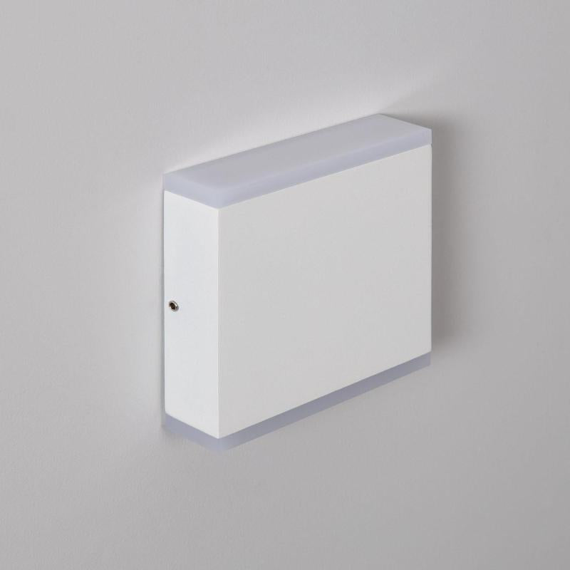 Aplique de Parede Exterior LED 6W em Alumínio, Iluminação Dupla Face, Quadrado, Branco, Orus