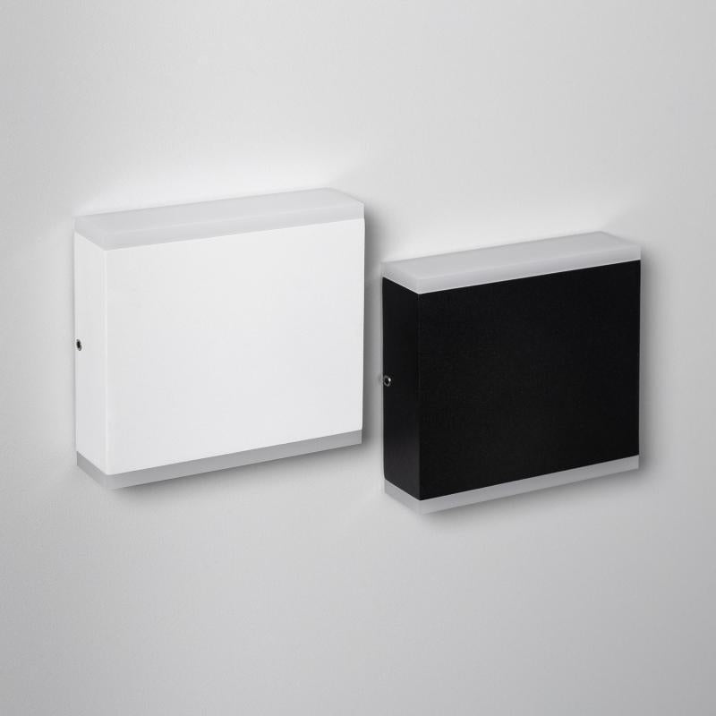 Aplique de Parede Exterior LED 6W em Alumínio, Iluminação Dupla Face, Quadrado, Branco, Orus