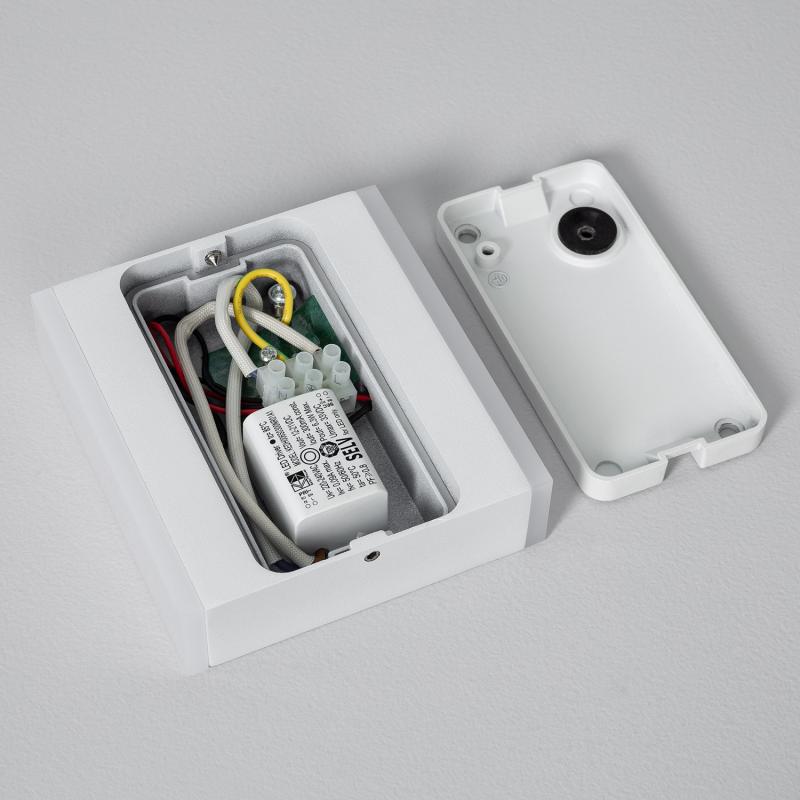 Aplique de Parede Exterior LED 6W em Alumínio, Iluminação Dupla Face, Quadrado, Branco, Orus