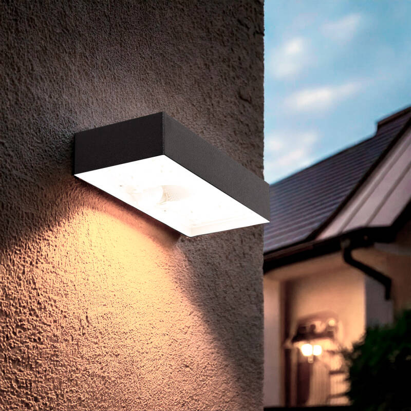 Aplique de Parede Exterior LED 6W Karl Solar Preto