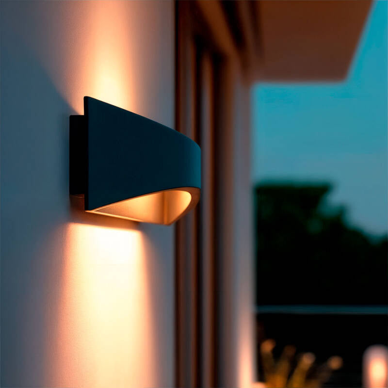 Aplique de Parede Exterior LED 7W Alumínio Iluminação Dupla Cara CCT Seleccionável Gedved