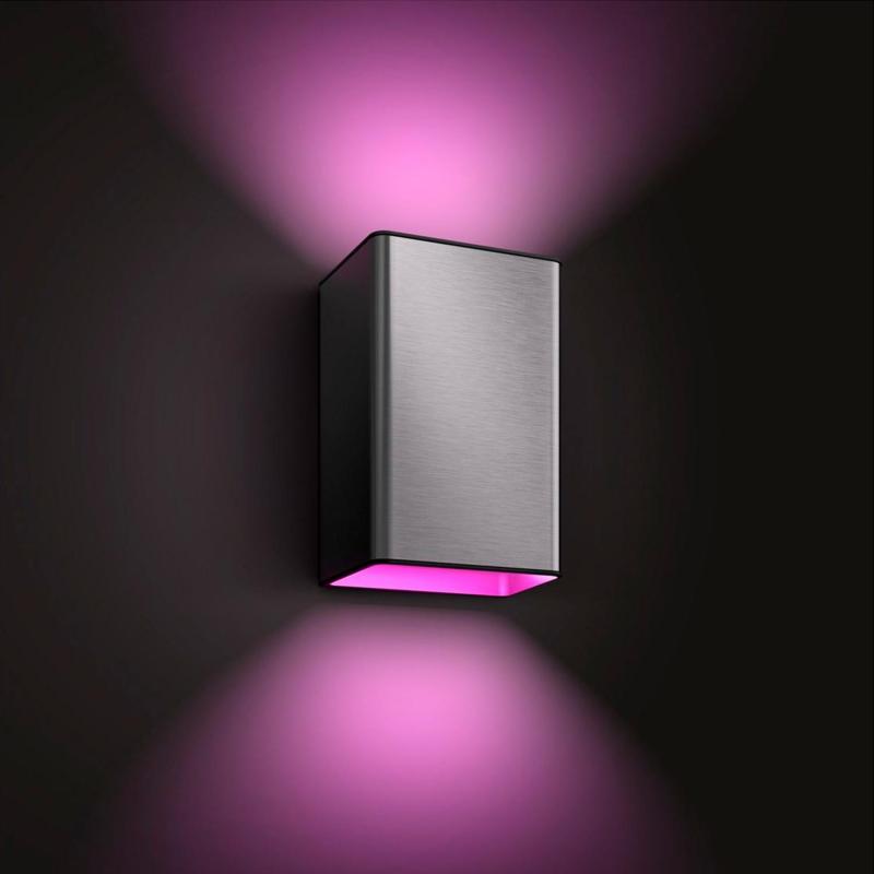 Aplique de Parede Exterior LED White Color 2x8W PHILIPS Hue Resonate Inox