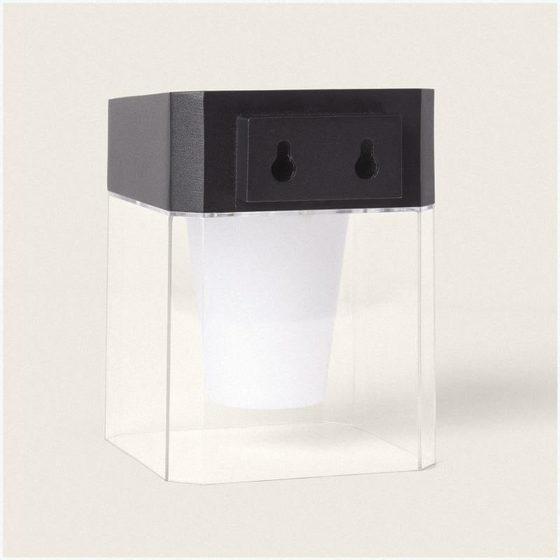 Aplique de Parede Exterior Solar LED 1,5W Alumínio com Sensor de Movimento Efren Square