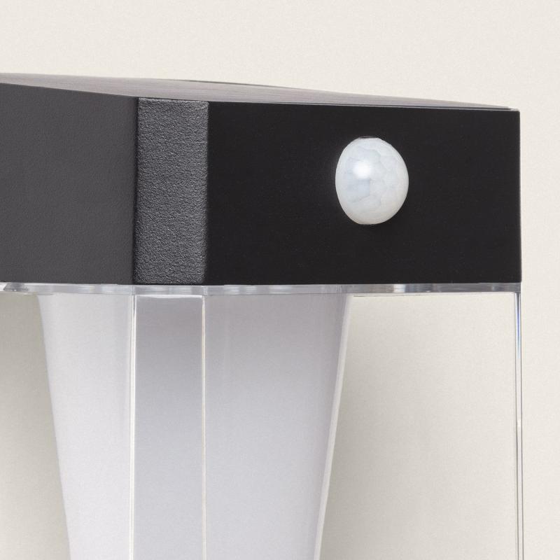 Aplique de Parede Exterior Solar LED 1,5W Alumínio com Sensor de Movimento Efren Square