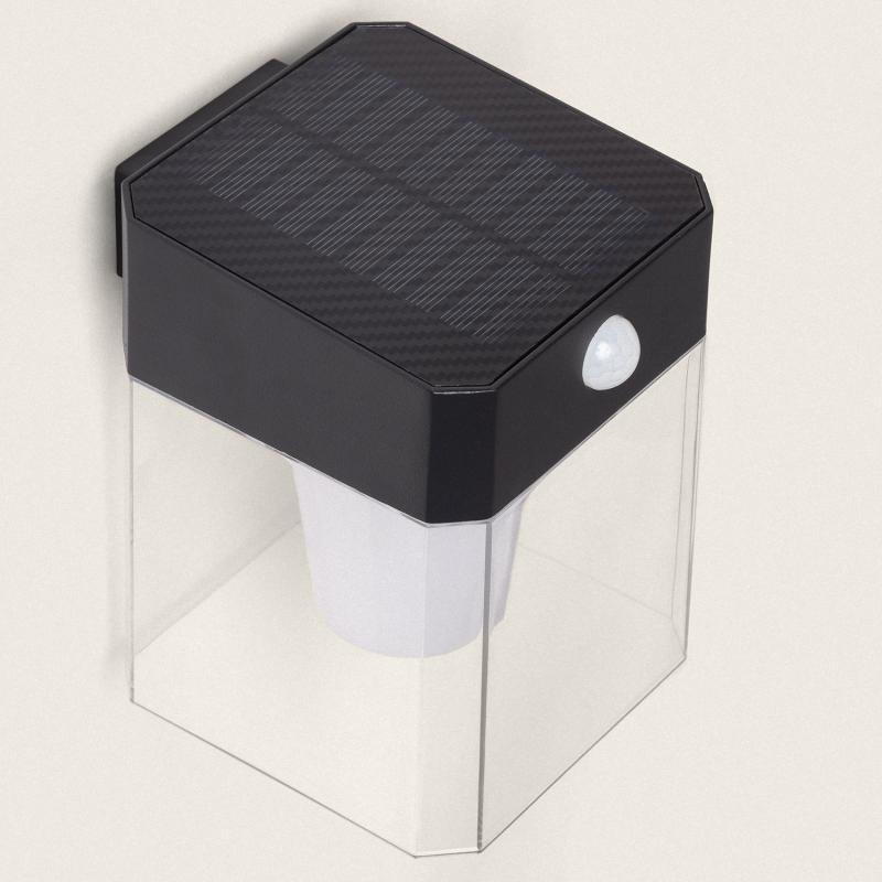 Aplique de Parede Exterior Solar LED 1,5W Alumínio com Sensor de Movimento Efren Square