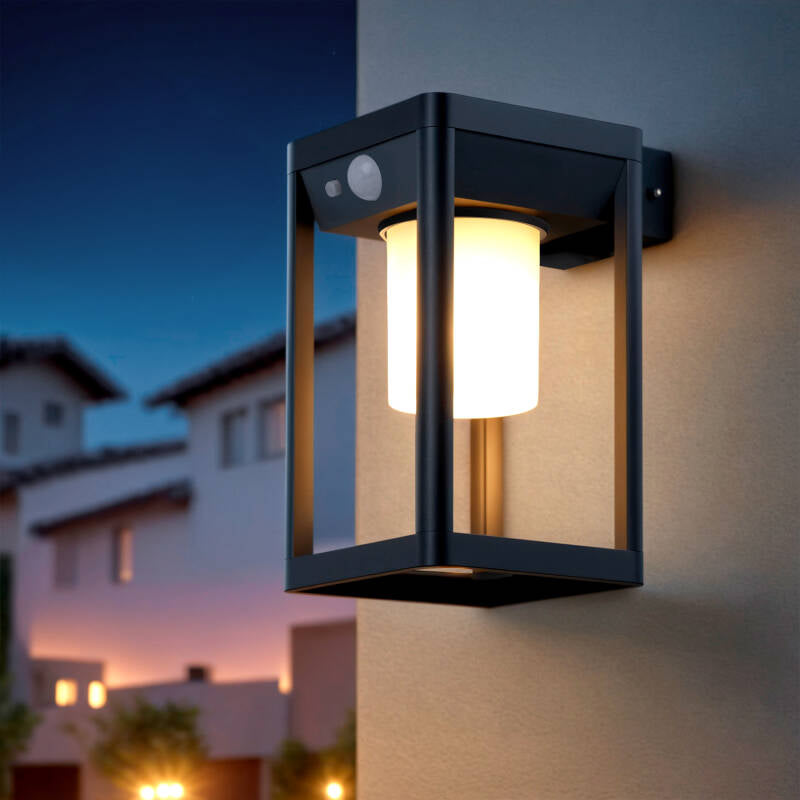 Aplique de Parede Exterior Solar LED 2.5W Alumínio com Sensor de Movimento Devah