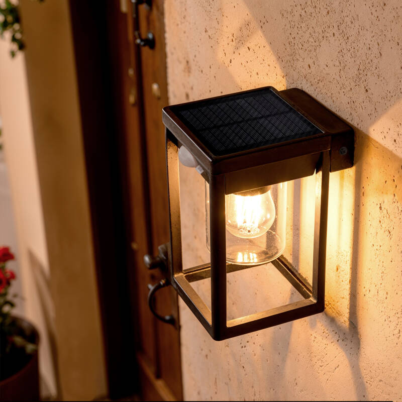 Aplique de Parede Exterior Solar LED 2W Alumínio com Sensor de Movimento Devah