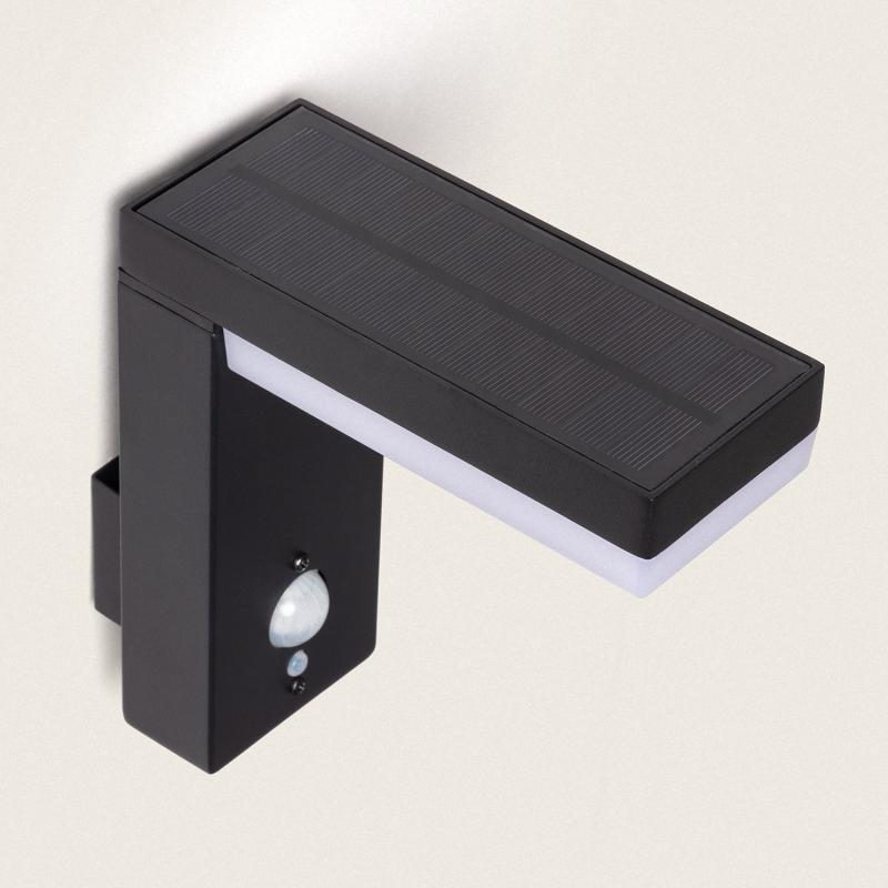 Aplique de Parede Exterior Solar LED 2W Alumínio com Sensor de Movimento Goran