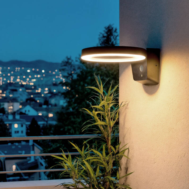 Aplique de Parede Exterior Solar LED 5W Alumínio com Sensor de Movimento Aris