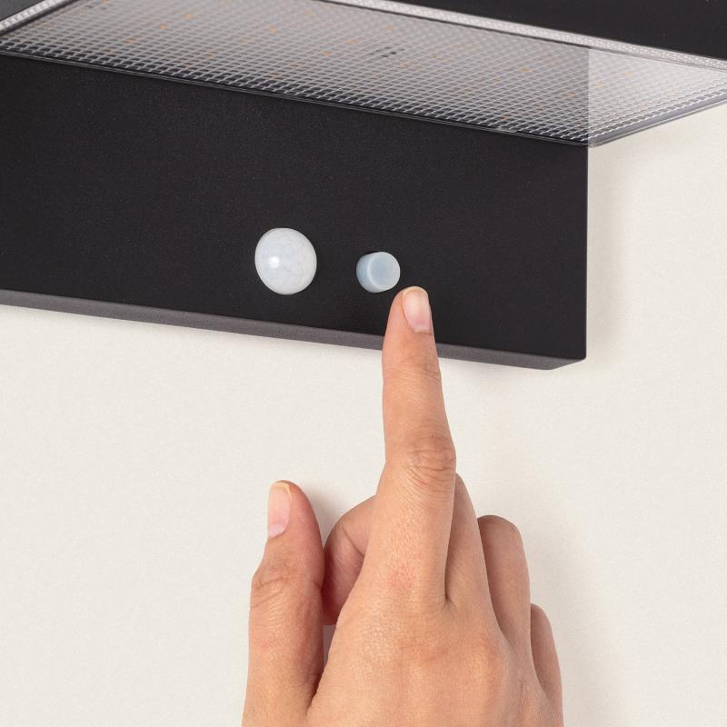 Aplique de Parede Exterior Solar LED 5W Alumínio com Sensor de Movimento Bran