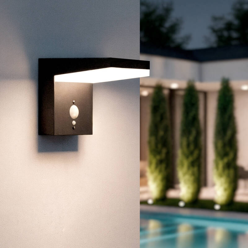 Aplique de Parede Exterior Solar LED 5W Aluminio com Sensor de Movimento Edwan