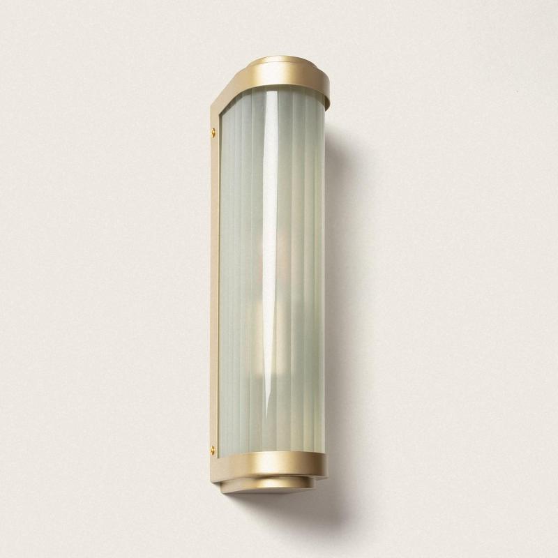 Aplique de Parede Exterior em Vidro e Material Peridot