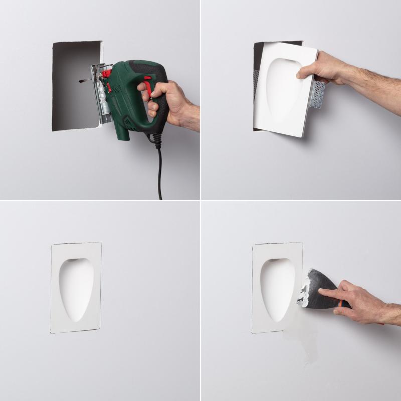 Aplique de Parede Integração Gesso/Pladur para Lâmpada LED GU10 / GU5.3 Corte 503x203 mm