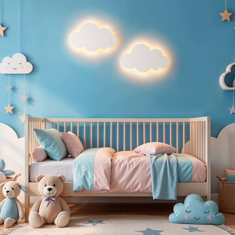 Candeeiro de Parede LED 10W em Metal Infantil Cloudy