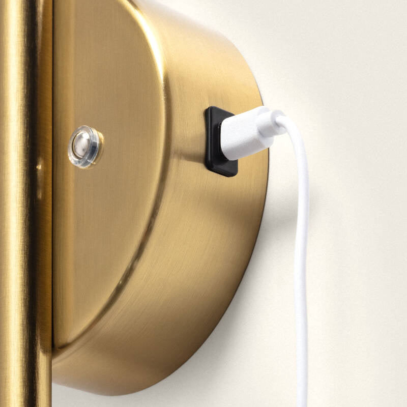 Aplique de Parede Linear LED Metal com Bateria Recarregável USB Becca