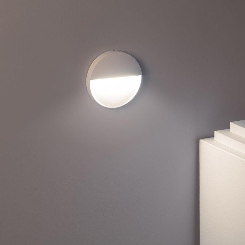 Aplique de Parede LED 4W de Alumínio Circular Jade Branco