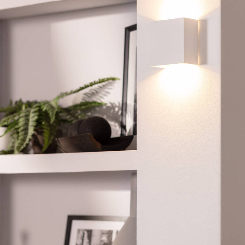 Aplique de parede LED de 7 W, em Gesso, com Iluminação Dupla Face, cor Esmeralda