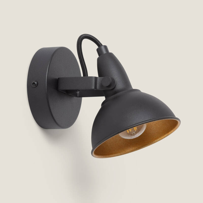 Aplique de Parede Orientável Metal 1 Foco Emer Preto