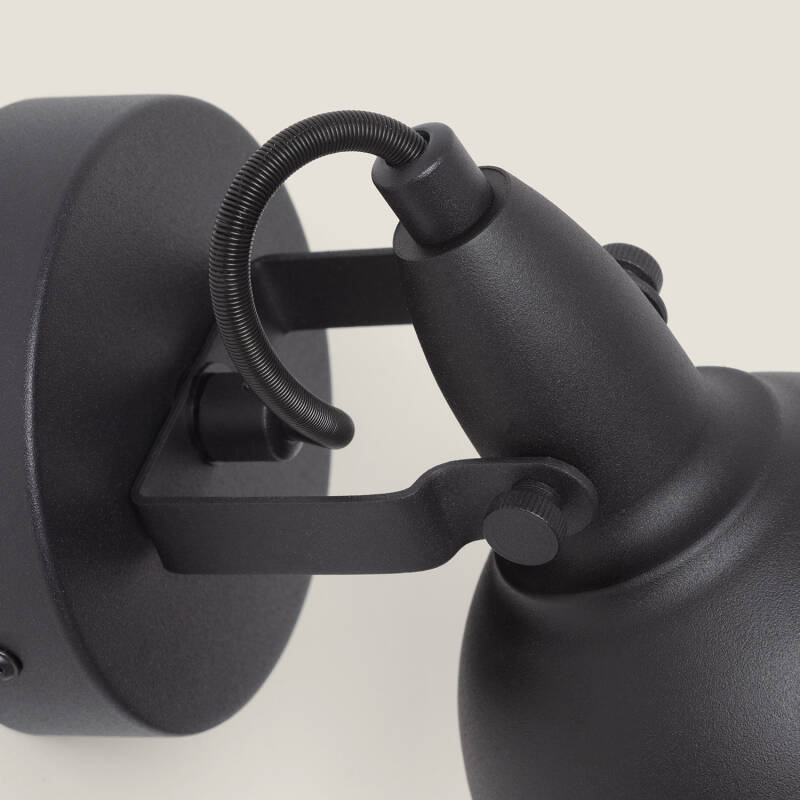 Aplique de Parede Orientável Metal 1 Foco Emer Preto