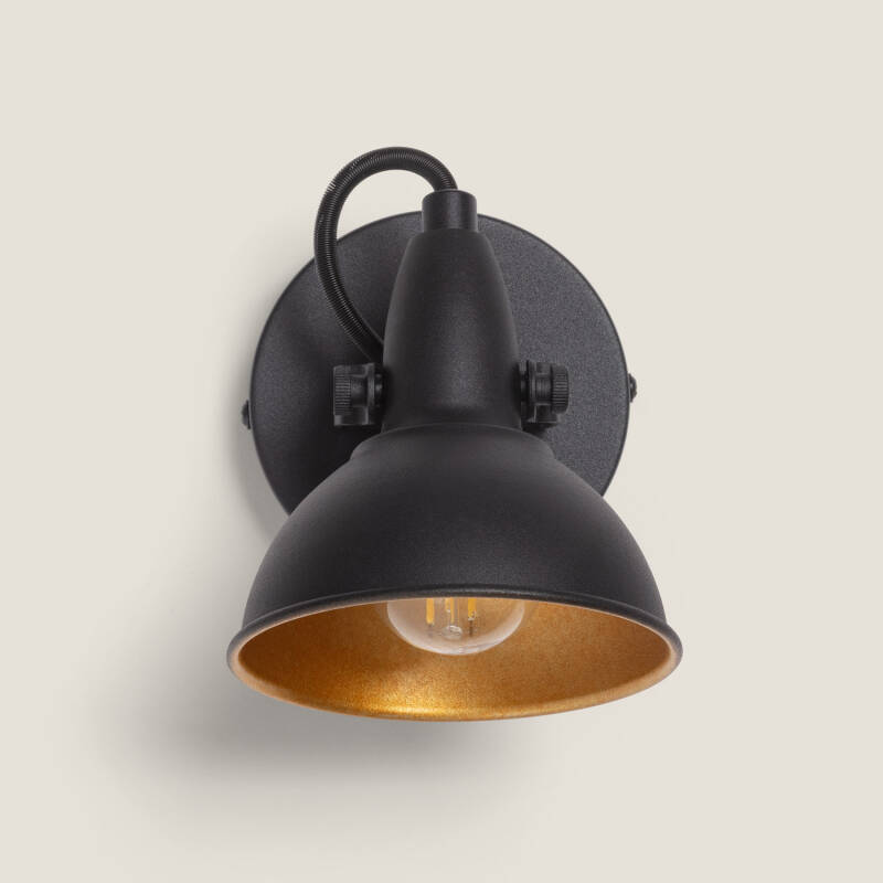 Aplique de Parede Orientável Metal 1 Foco Emer Preto