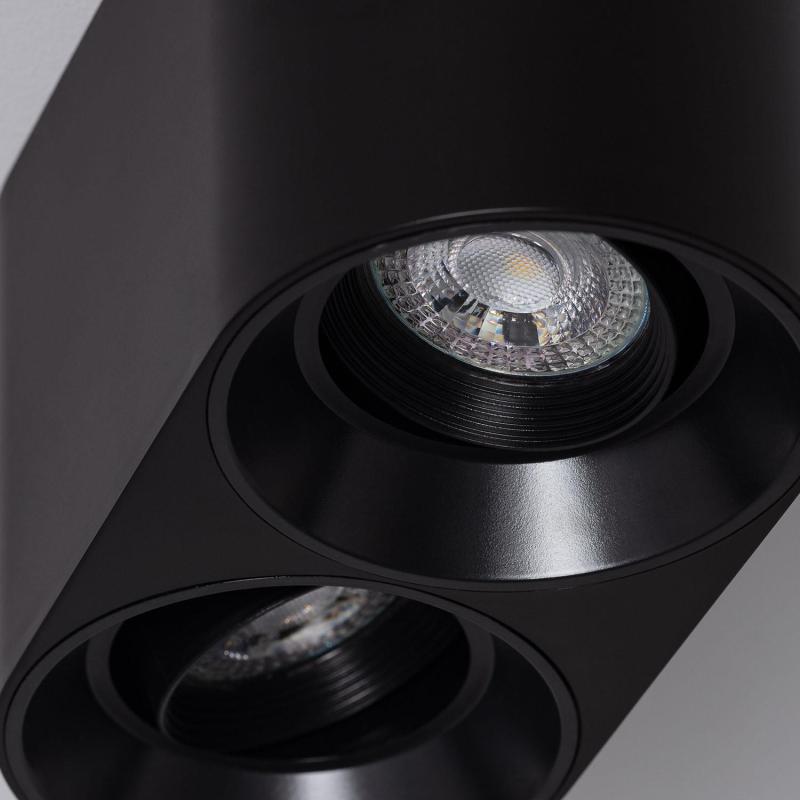 Aplique de Teto Duplo Preto com Lâmpada GU10 Space