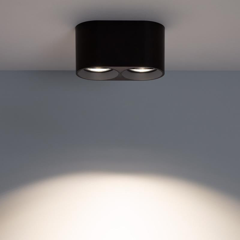 Aplique de Teto Duplo Preto com Lâmpada GU10 Space