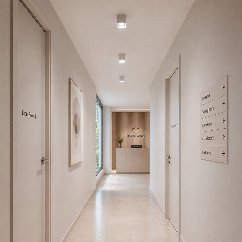 Aplique de Teto Quadrado Branco com Lâmpada GU10 Space