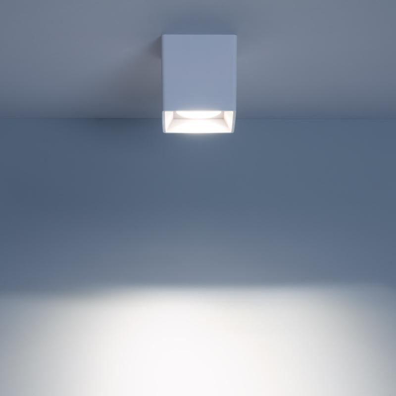 Aplique de Teto Quadrado Branco com Lâmpada GU10 Space