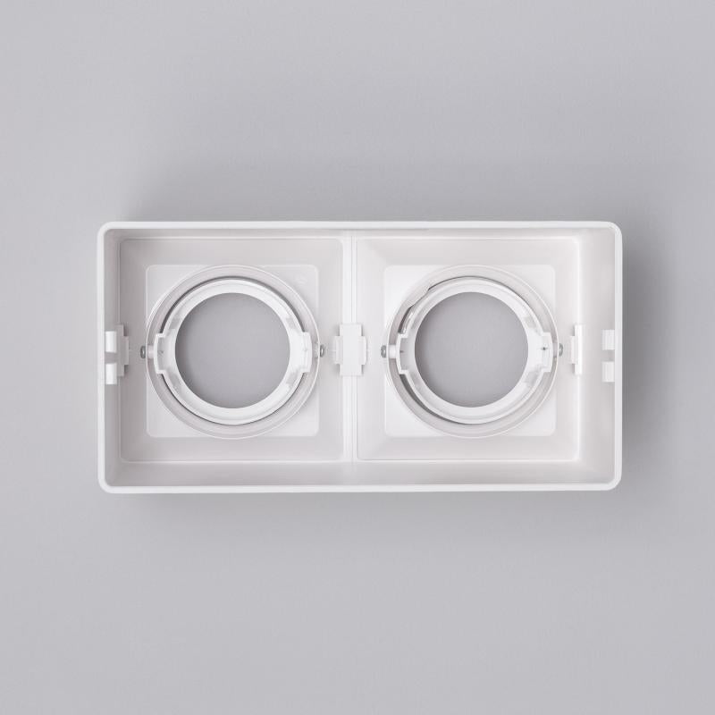 Aplique de Teto Quadrado Duplo Branco com Lâmpada GU10 Space
