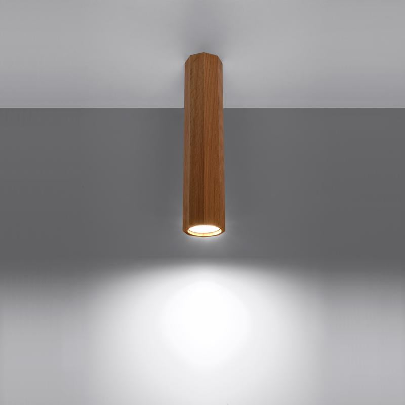Aplique de Teto Zeke 30 Madeira SOLLUX