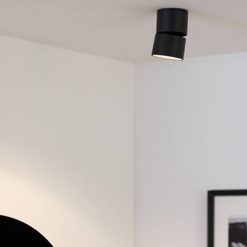 Aplique LED 7W de Alumínio Circular Preto New Onuba