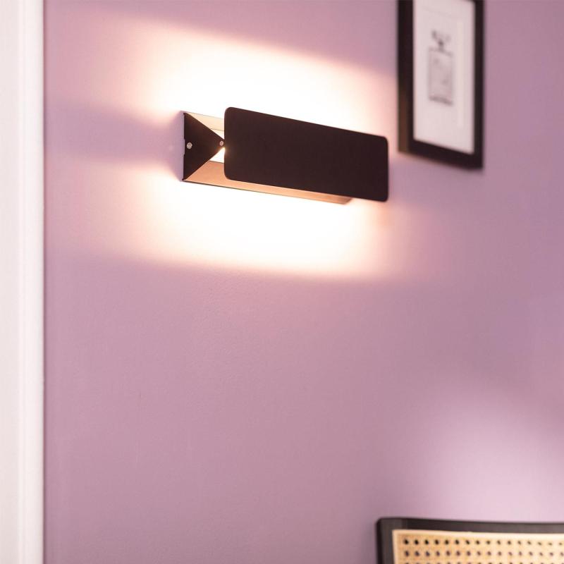 Aplique de Parede LED de 10 W em Alumínio Lars Preto