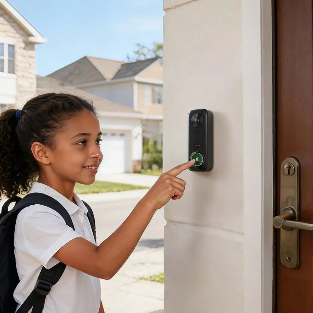 Doorbell Camera G400 Select (Wired) – Smart video doorbell com AI human, pet and package detection, Wi-Fi 6, preto (DB-C03D)