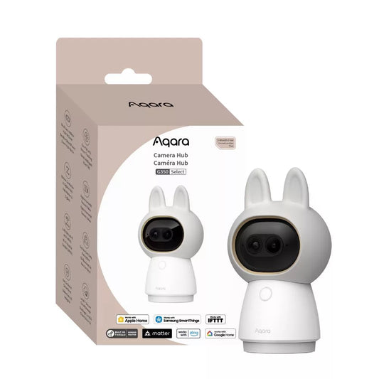 Aqara G350 CAMERA HUB – Smart pan/tilt/zoom camera com AI-powered face and pet recognition, Wi-Fi, Zigbee + Thread, Matter support, branco (CH-C14D)