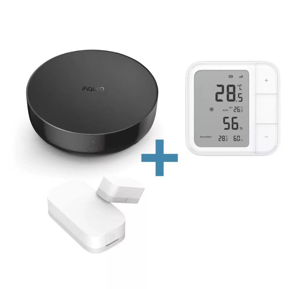 Aqara smart Air Conditioner controller set (soft bundle: Aqara M200 hub + W100 wireless climate sensor + T1 door/window sensor )