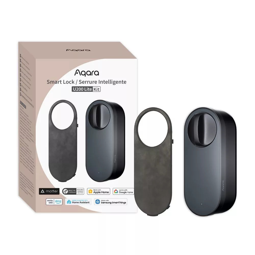 Aqara LITE U200 smart retrofit door lock, Matter compatible, preto