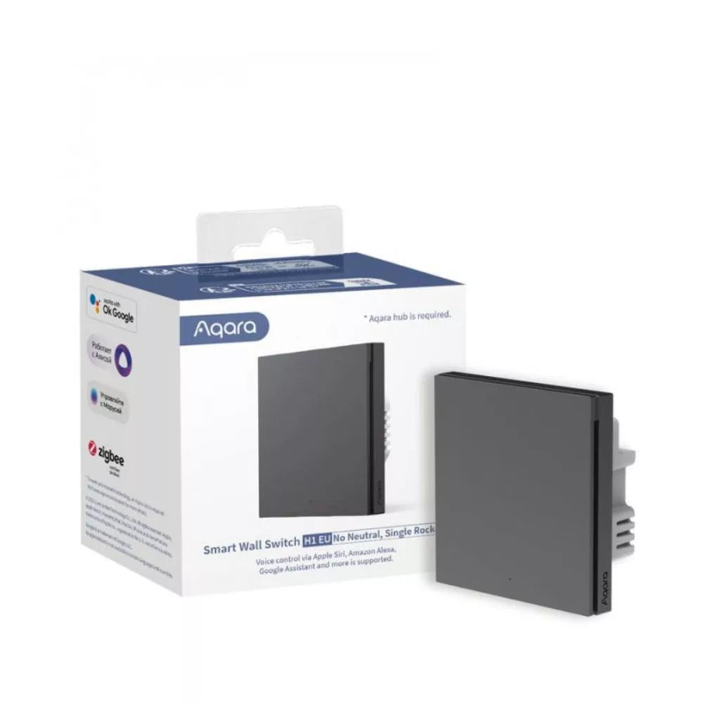 AQARA Smart Parede Switch H1 EU (No Neutral, Single Rocker) grey