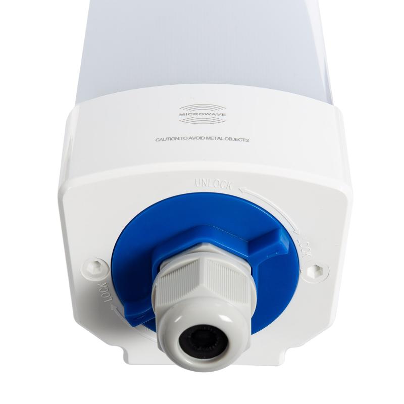Armadura Hermética LED 120 cm 40W 150lm/W Alumínio IP65 Conectável com Sensor Microondas MERRYTEK