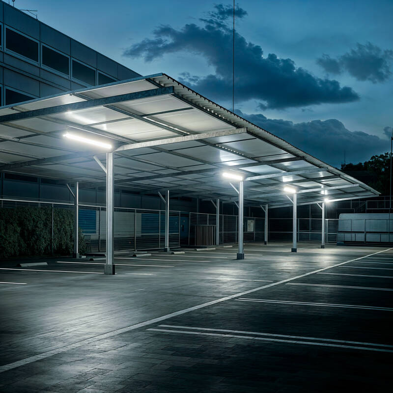Armadura Hermética Slim para dois Tubos LED 150 cm IP65 Conexão Uni-Lateral