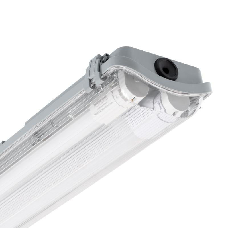 Armadura Hermética Slim para dois Tubos LED 60 cm IP65 Conexão Uni-Lateral