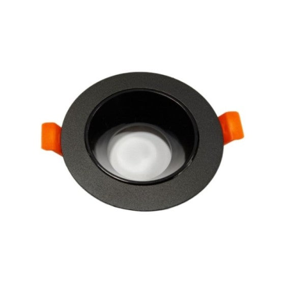Aro Downlight Circular 75Ø GU10 Preto | Embutido