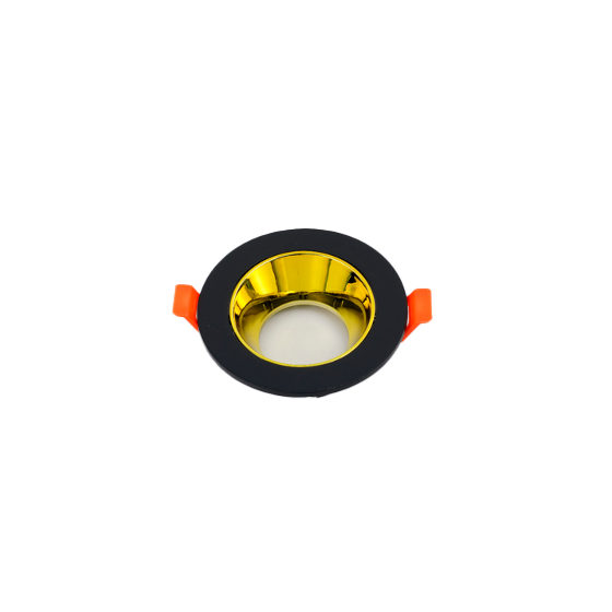 Aro Downlight Circular 75Ø GU10 Preto/Ouro