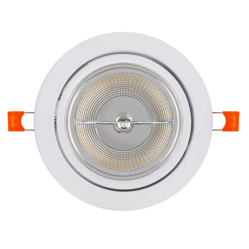 Aro Downlight Circular Encastrável para Lâmpada LED GU10 AR111 Corte Ø 120 mm