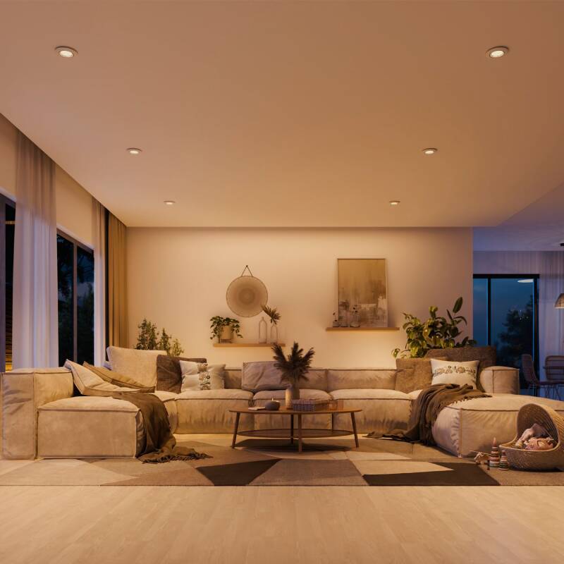 Aro Downlight Circular PHILIPS Peridot para Lâmpadas LED GU10 Ø 75 mm