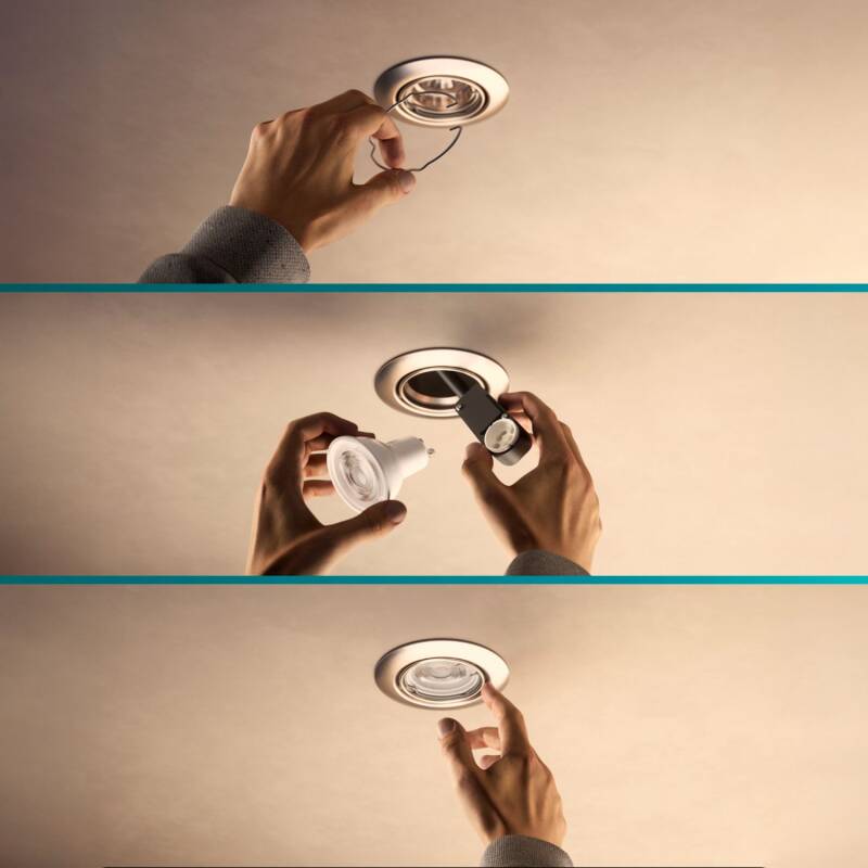 Aro Downlight Circular PHILIPS Peridot para Lâmpadas LED GU10 Ø 75 mm